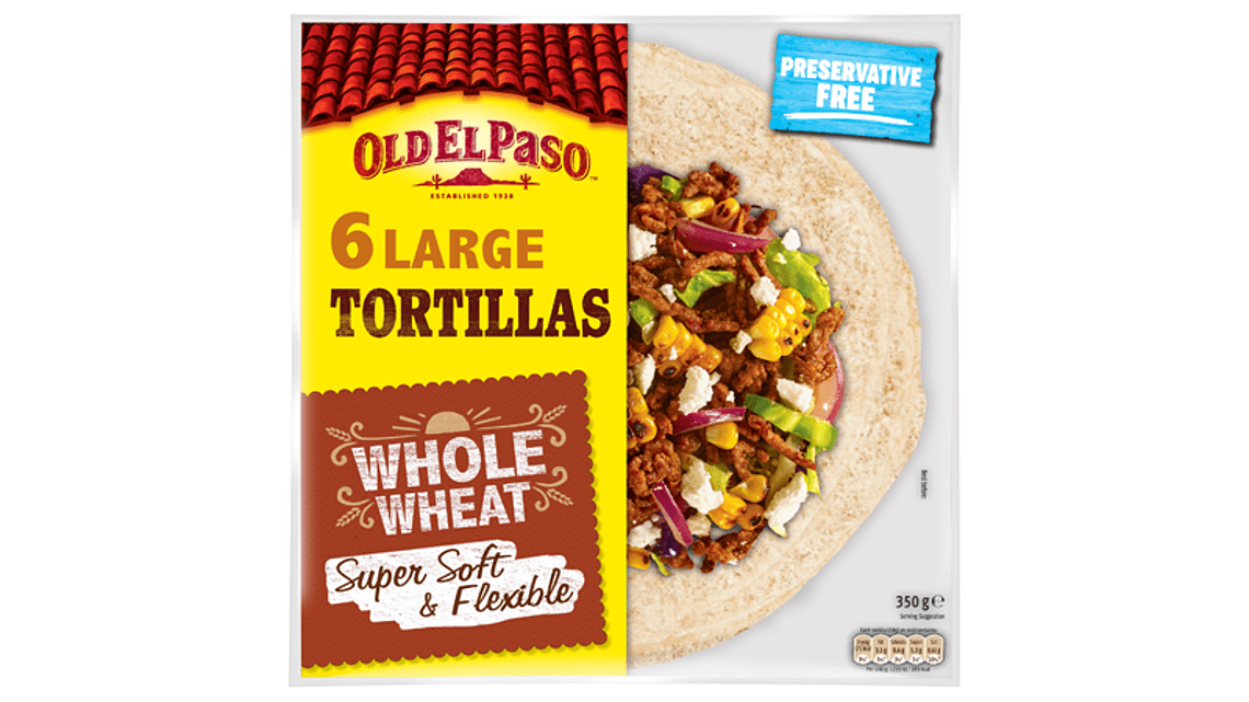 6 LARGE Tortillas Super Soft WHOLE WHEAT